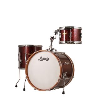 Ludwig Club Date Downbeat 3pc Shell Pack in Ruby Sparkle