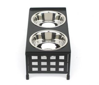 Metal Double Bowl Elevated Dog Feeder 2 Raised Dish