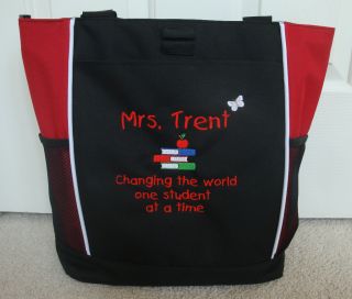 Tote Bag Personalized Zippered Teacher Change Student