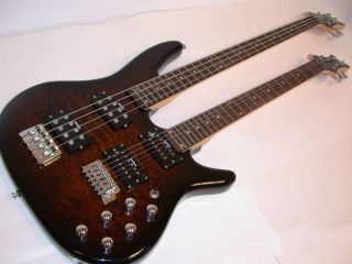 Double Neck 6 String Electric & 4 String Bass Guitar, Double Coil