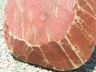 Primitive Dough Bowl Platter Wood Hand Carved Wooden Trencher 0529
