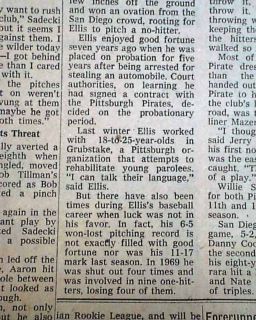 Dock Ellis Pittsburgh Pirates Baseball No Hitter Under Drug LSD 1970