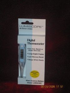 Lumiscope L2013 Large Digital Display Thermometer Oral Rectal Under