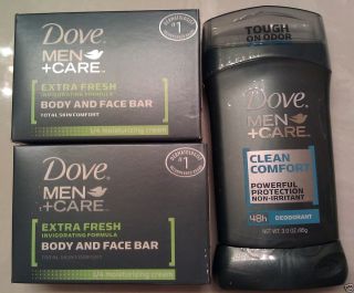 Dove MEN +CARE Extra Fresh Body & Face Bar Soap + 1 Clean