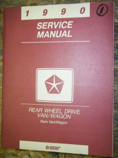1990 DODGE RAM VAN WAGON REAR WHEEL DRIVE FACTORY SERVICE MANUAL SHOP