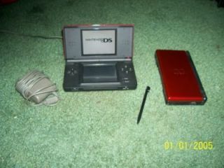 NINTENDO DS LITE CRIMSON RED SYSTEM W/CHARGER & STYLUS
