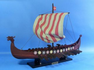 drakkar viking 24 sail boat model wooden ship new