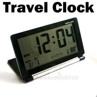 Travel Portable Digital Alarm Clock Thermometer Snooze