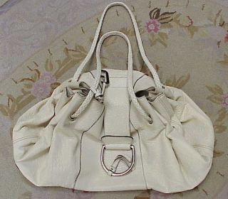 Dolce Gabbana Leather Hobo Shoulder Handbag Large White 100 Authentic