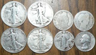 Liberty Walking 90% Silver Half Dollars   1918, 1920, 1944, 1944 S