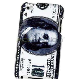 Snap on Hard Hundred Dollar Rubber Cover Skin Case for iPod Touch 4