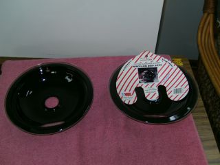 Large Black Porcelain Drip Pans Electric New