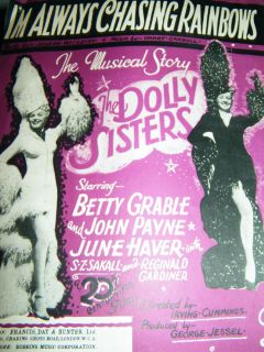 THE DOLLY SISTERS ORIGINAL SHEET MUSIC BETTY GRABLE JUNE HAVER