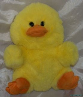  Plush 11 Fluffy Yellow Chubby Baby Duck Hand Puppet Retired