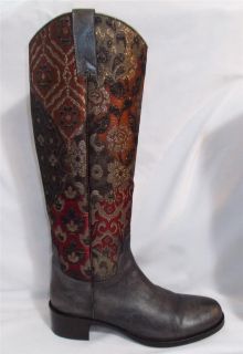 Donald J Pliner $378 LN Knee 8 5 Western Couture Tall Boots Tapestry