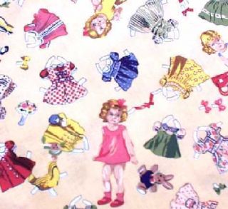  Dolls on Yellow from Timeless Tresures Discontinued Line Fabric