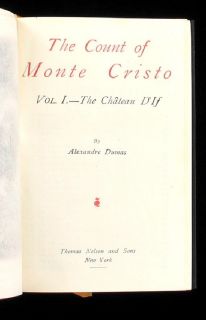Count of Monte Cristo Dumas Classic Novel Two Vol Set Fine Leather