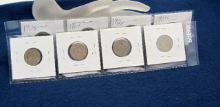 Vtg V Nickles 8 Coins~1897 & 1899~1901 ~03~05~06~07~08 ~ Estate