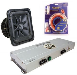  PACKAGE S15L5 SOLOBARIC 4 OHM SUB DUB AUDIO 2802 & 8 GAUGE KIT