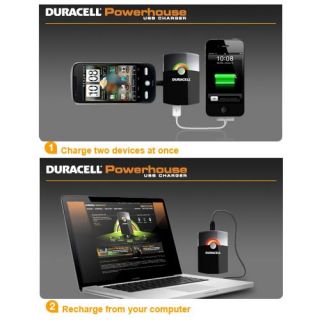 Duracell Rechargeable Powerhouse USB Charger Lithium Ion Battery