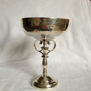  Solid Silver Arts Crafts Style Chalice James Dixon Greyhound Racing
