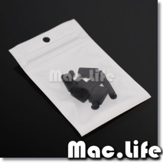 Black Silicone Anti Dust Plug Cover Set for All Laptop MacBook Pro 13