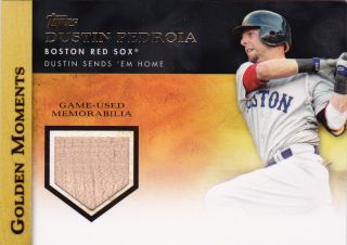 Dustin Pedroia 2012 Topps Game Used Bat Relic Golden Moments Red Sox