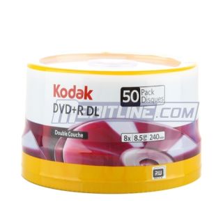 50 Kodak 8x DVD R DL Dual Layer Blank Media Disc 50121