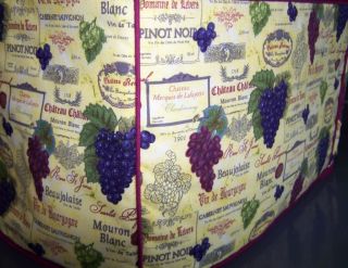 Grapes Wines Tuscan Quilted Fabric Cover 2 Slice Toaster New