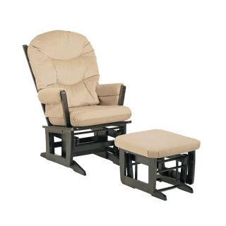 Dutailier Ultramotion Beige Microfiber Glider Chair/ Ottoman Set