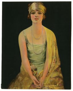  Deco Pin Up Print Flapper in Pearls Frederick Duncan Winsome