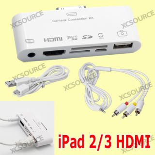 6in 1 HDMI Dock Camera Connection Kit Adapter USB AV Video Cable for