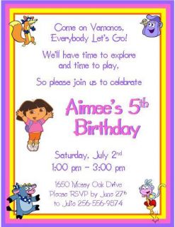 Dora The Explorer Birthday Invitations Style 1