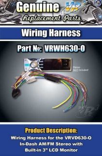 VR3 VRVD630 Car Stereo DVD Replacement Wiring Harness
