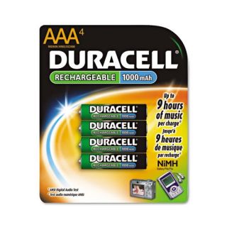 Duracell DC2400 Rechargeable 4 AAA Batteries NiMH 1000 mAh