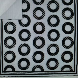 Pottery Barn Teen Dottie Circle Black & White Quilt With Euro Sham Nwt
