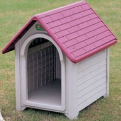 Durable Plastic Dog House Kennel Dog Crate Rose Medium