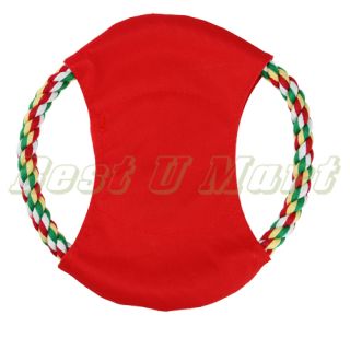  Pet Dog Puppy Training Frisbee Toy Rope Flyer Toy for Dog Red