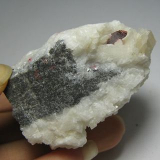 Red Cinnabar Crystal White Dolomite Specimen F0727