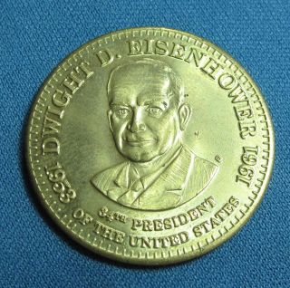 Vintage 34th President Dwight D Eisenhower Commemorative Goldtone