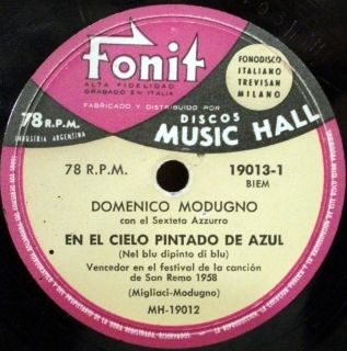 Domenico Modugno En El Cielo Pintado de Azul RARE Argentina 78 RPM