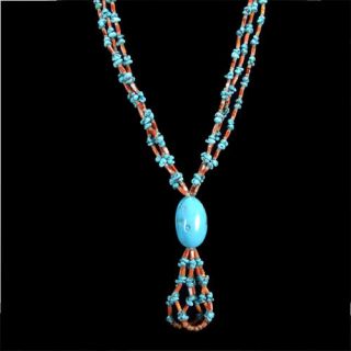 Santo Domingo Turquoise and Spiny Oyster Necklace SKU 218161