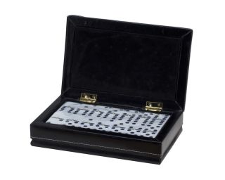  Lot 24 PC Professional Size Dominoes 2 Tone Spinners with Case