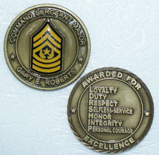 Command Sergeant Major Gary E Roberts Challenge Coin