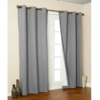 New Thermal Insulated Grommet Top Drapes 160X84 Pewter Gray FREE