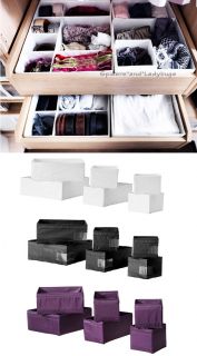 Set 6 Storage Box Drawer Wardrobe Closet Organizer Socks Belt Jewelry