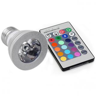 3W RGB E27 led bulb Lamp 5w Spot light 16 Color 85 265V +24Key IR