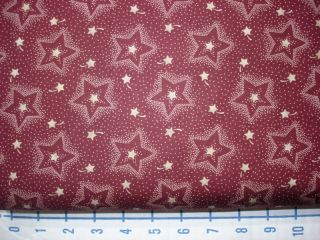 2yd American Independence Stars Red Blue Hill Fabric