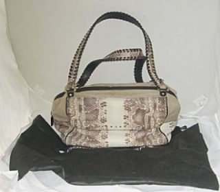 donald j pliner handbag canvas snake leather bag