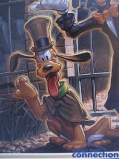  Haunted Mansion Hitchhiking Ghosts Goofy Donald Art Lithograph